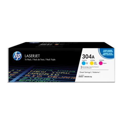Pack de 3 cartuchos de tinta originales HP 304A amarillo/magenta/cian