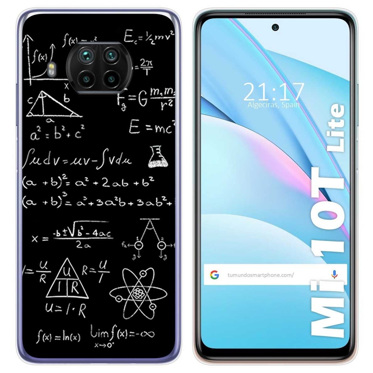 Tumundosmartphone Funda Gel Tpu para Xiaomi Mi 10T Lite diseño Formulas Dibujos