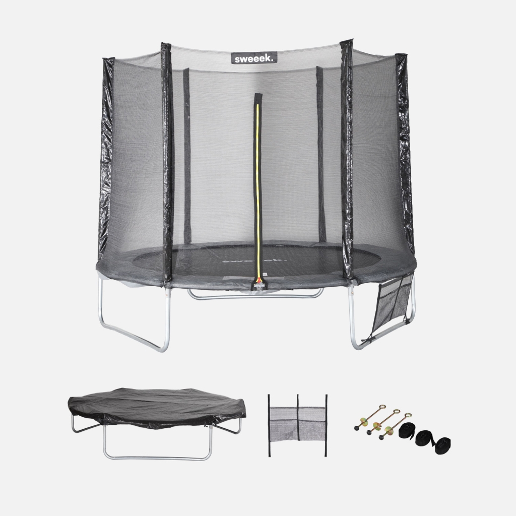 sweeek - Cama elástica con pack de accesorios, 250cm , Galaxie , 244x244x150