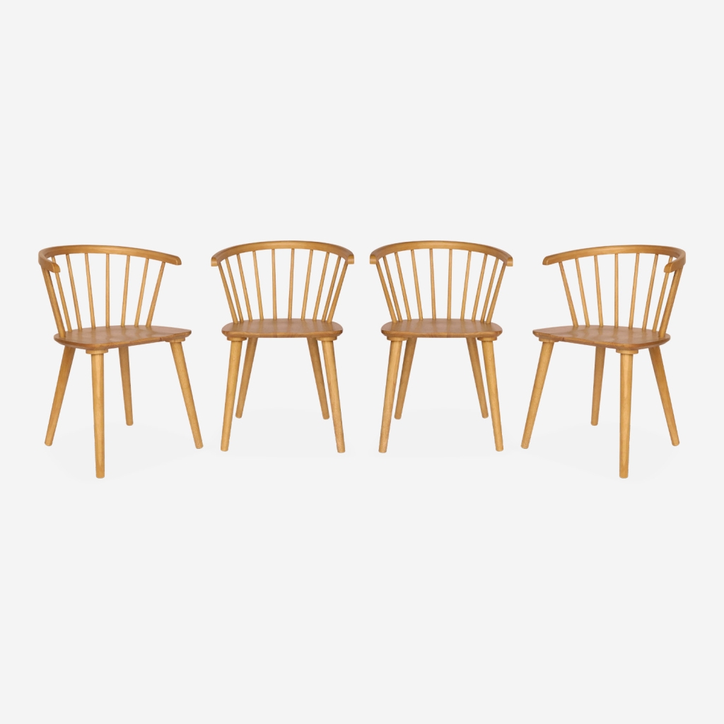 sweeek - Silla de bar de madera, set de 4 , Paula , 53x47x76