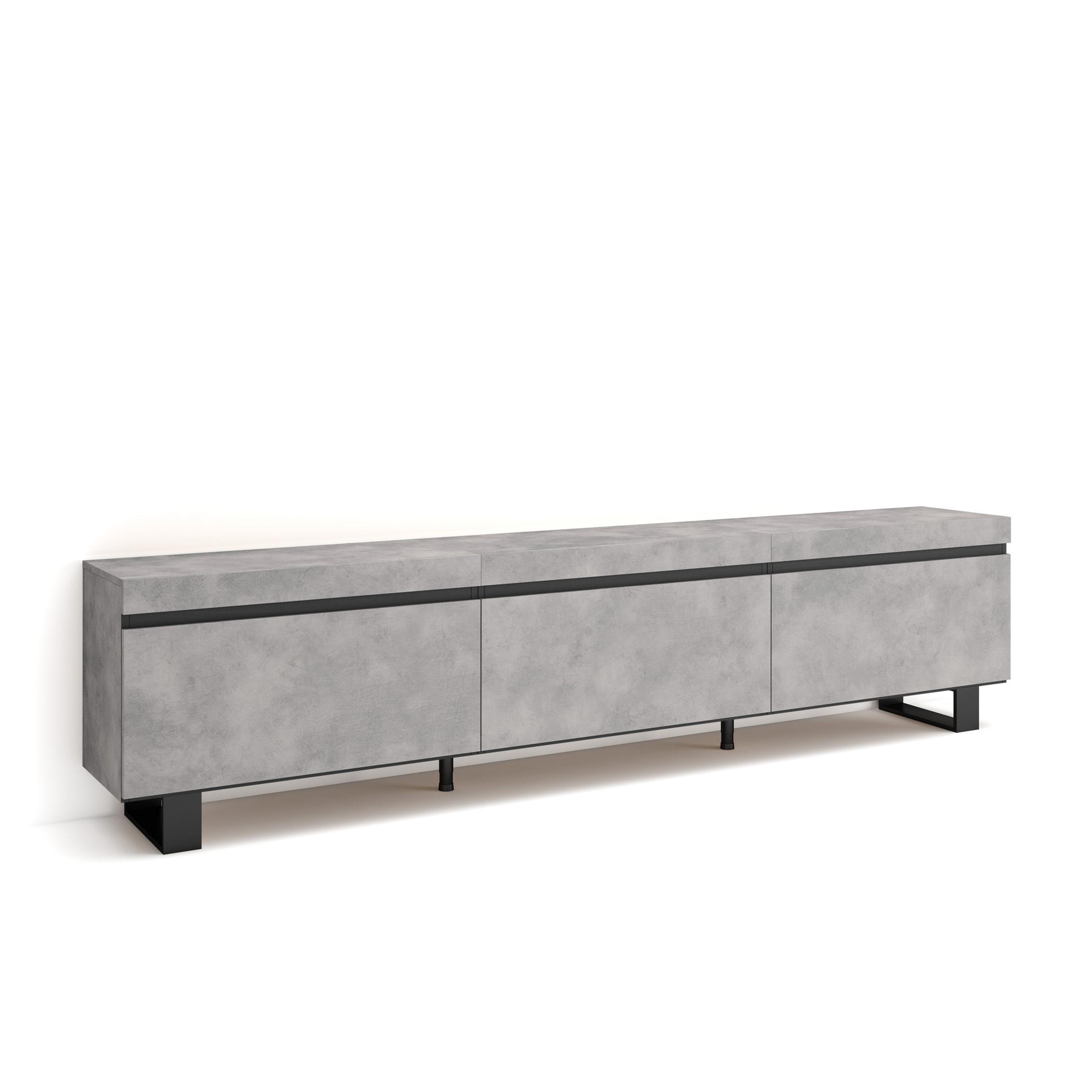 Skraut Home, Mueble TV, Televisión, Muebles de salón, almacenaje, 240x35x57cm, Diseño industrial, Estilo Moderno