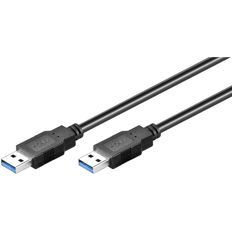 Goobay TCOCUAA18U3 - Cable USB (3 m, USB A, USB A, 3.0 (3.1 Gen 1), 5000 Mbit/s, Negro)