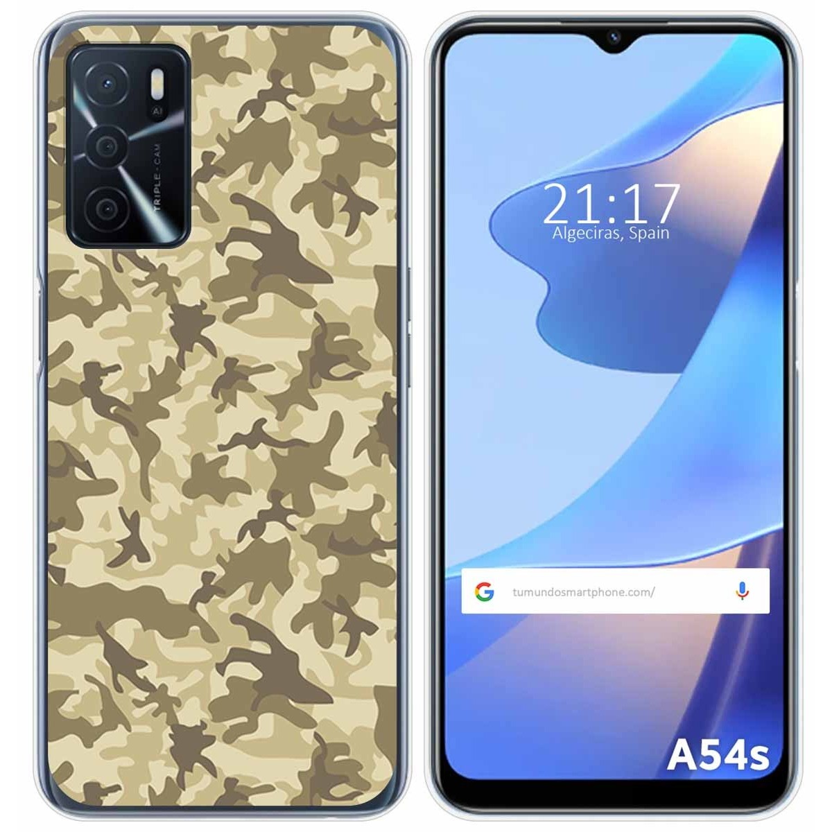 Funda Silicona para Oppo A54s diseño Sand Camuflaje Dibujos