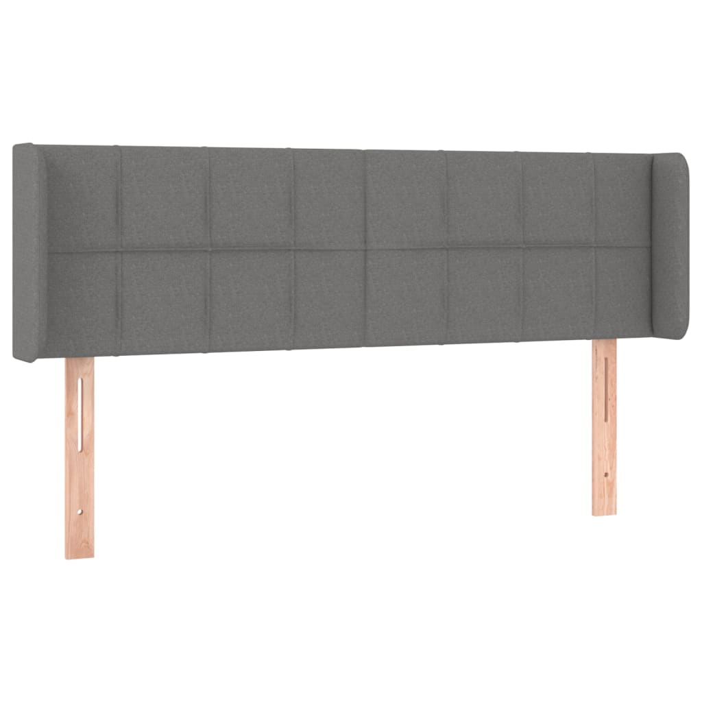 vidaXL Cabecero con LED de tela gris oscuro 147x16x78/88 cm