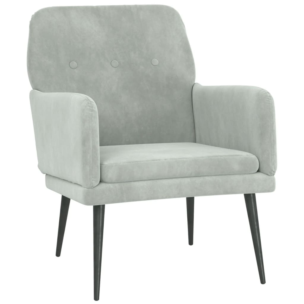 Vidaxl Sillón de Terciopelo 62x79x79 Cm Gris Claro