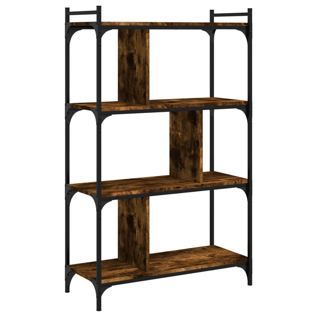 vidaXL Librería 4 estantes madera ingeniería roble ahumado 76x32x123cm