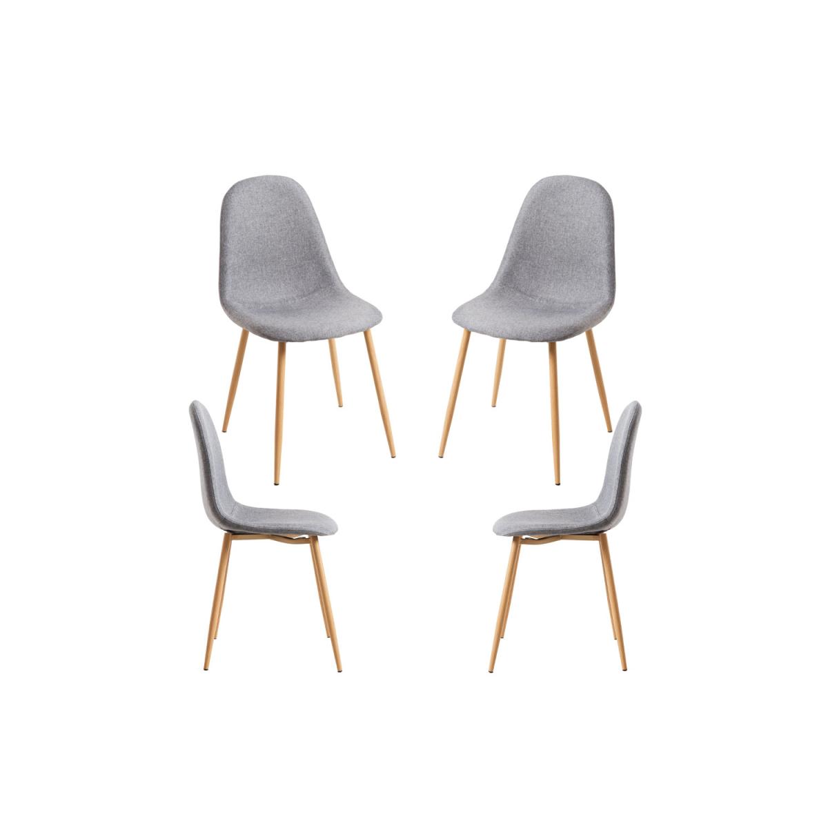 Regalos Miguel - Packs Sillas Comedor - Pack 4 Sillas Teok Tela - Gris claro