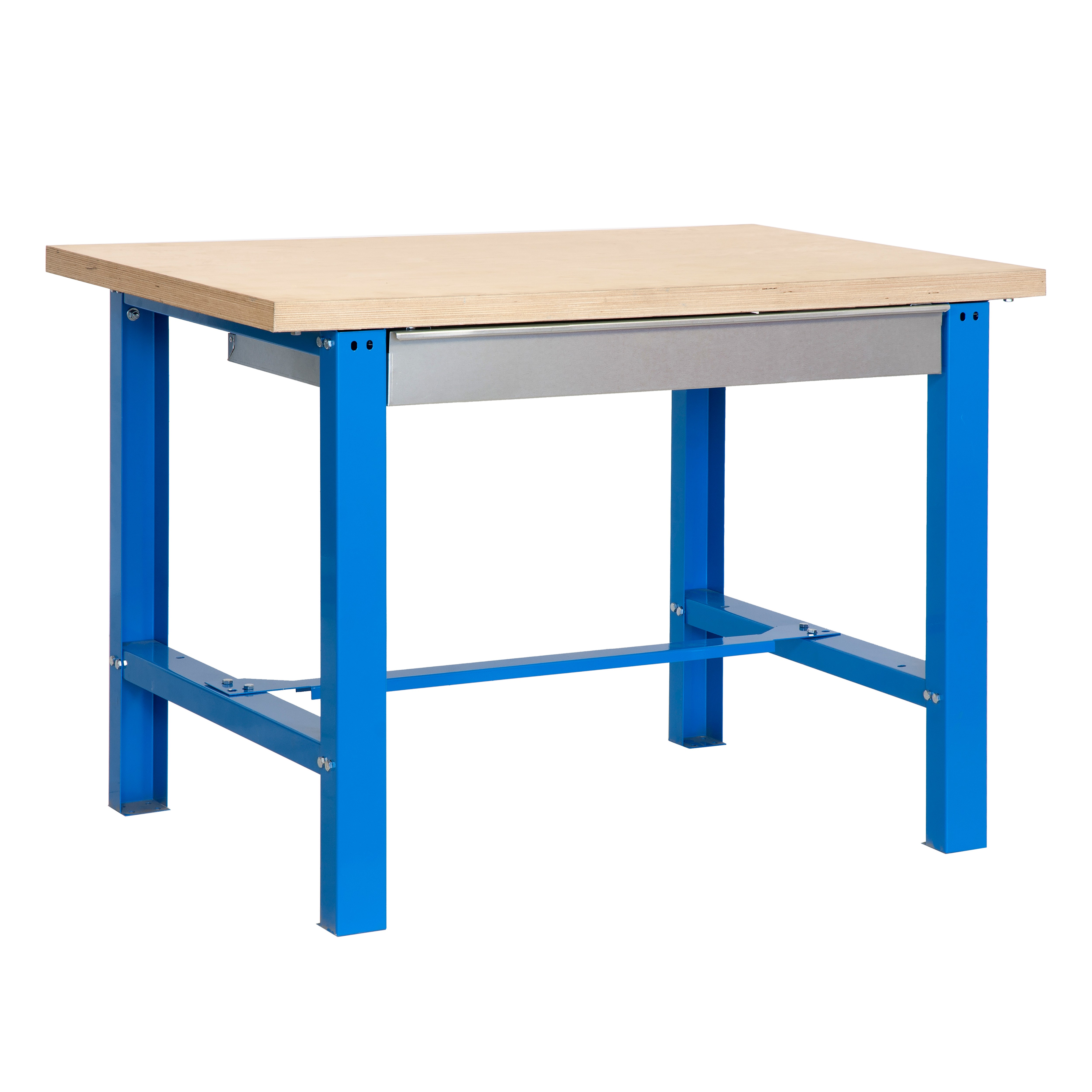 SimonRack Banco de Trabajo Taller, Capacidad Carga 600 kg, 865x1800x750 mm, Mesa de Trabajo, 1 Cajón, Azul/Madera Mdf - BT6