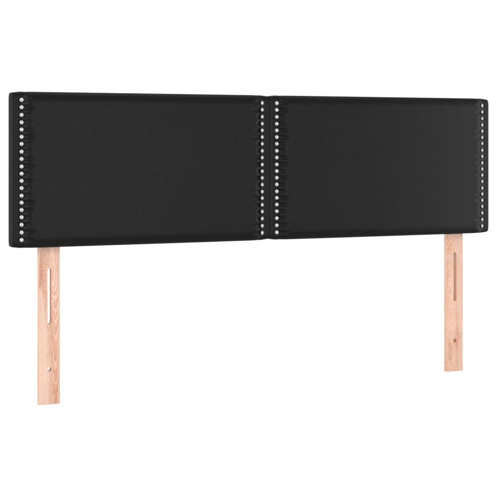 vidaXL Cabeceros cuero sintético negro 144x5x78/88 cm