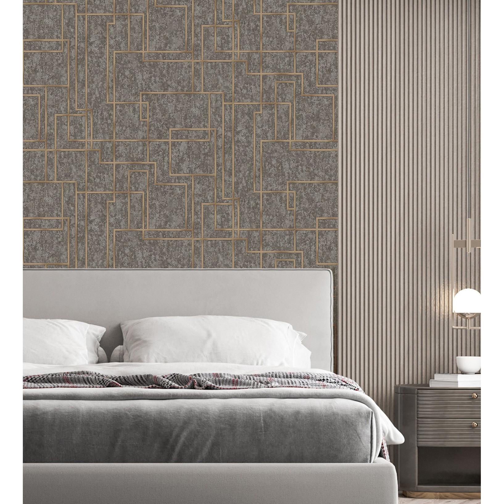 Papel pintado vinílico lavable moderno de líneas geométricas con relieve - Allure Lines 681633 de GAULAN - Rollo de 10 m x 1,06 m