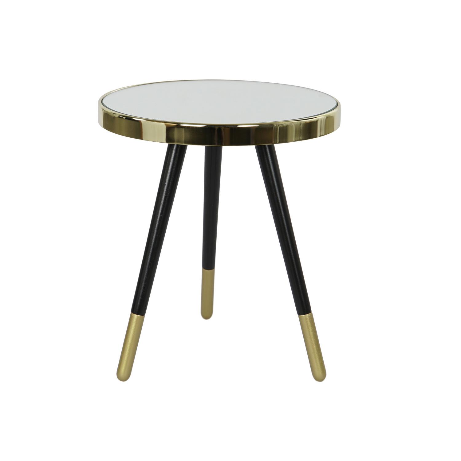Mesita Auxiliar Acero Espejo 42,5X42,5X48 Dorado - Fijalo - El mejor complemento para tu hogar.