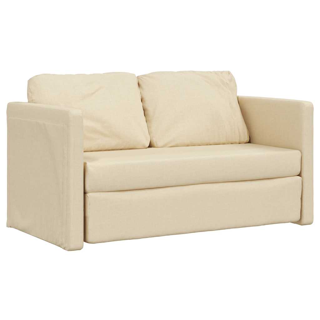 vidaXL Sofá cama de suelo 2 en 1 tela crema 112x174x55 cm