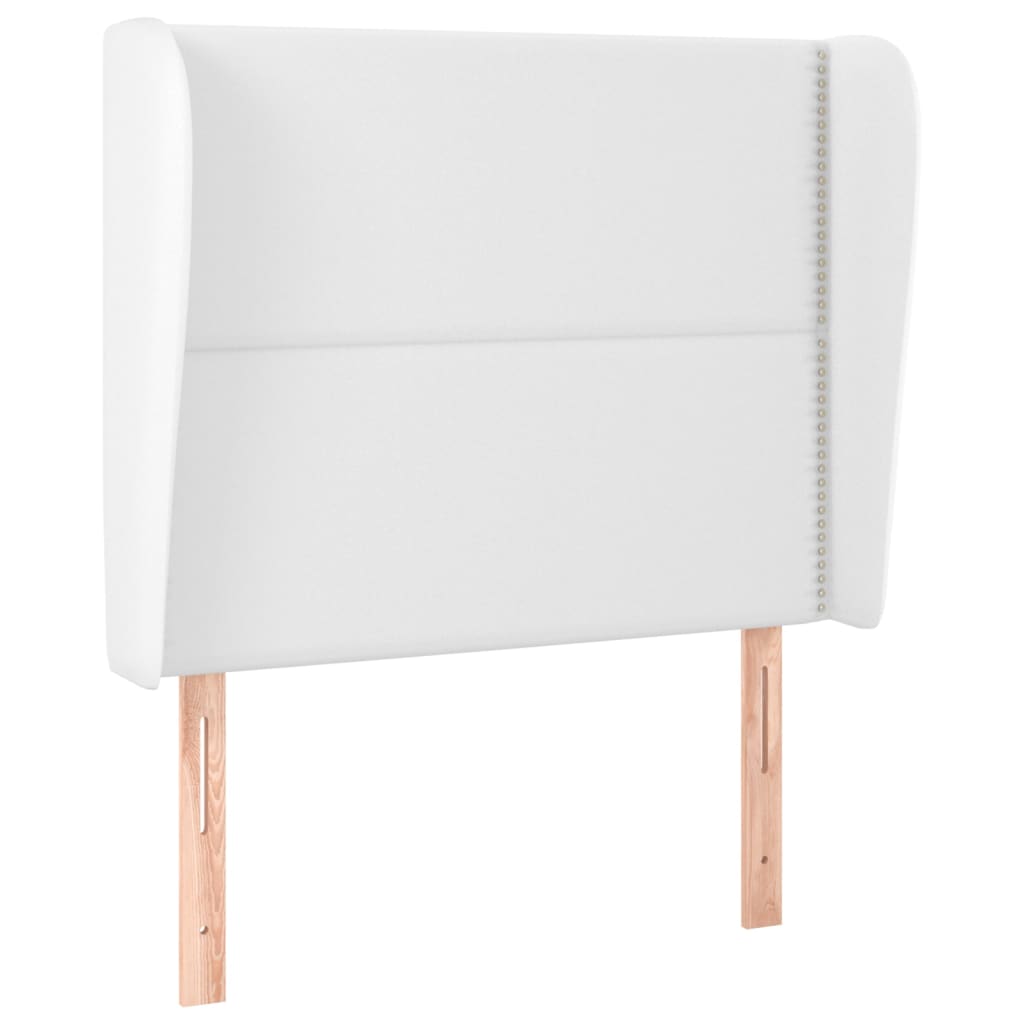 vidaXL Cabecero con orejas de cuero sintético blanco 103x23x118/128 cm