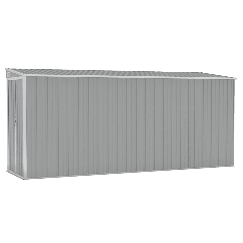 vidaXL Cobertizo de jardín pared acero galvanizado gris 118x382x178 cm