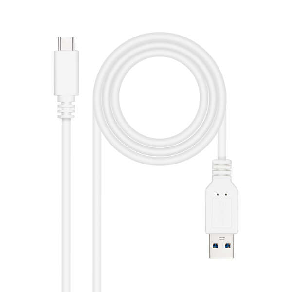 Nanocable cable usb 3.1 gen2 10gbps 3a usb-c/m-a/m - color blanco