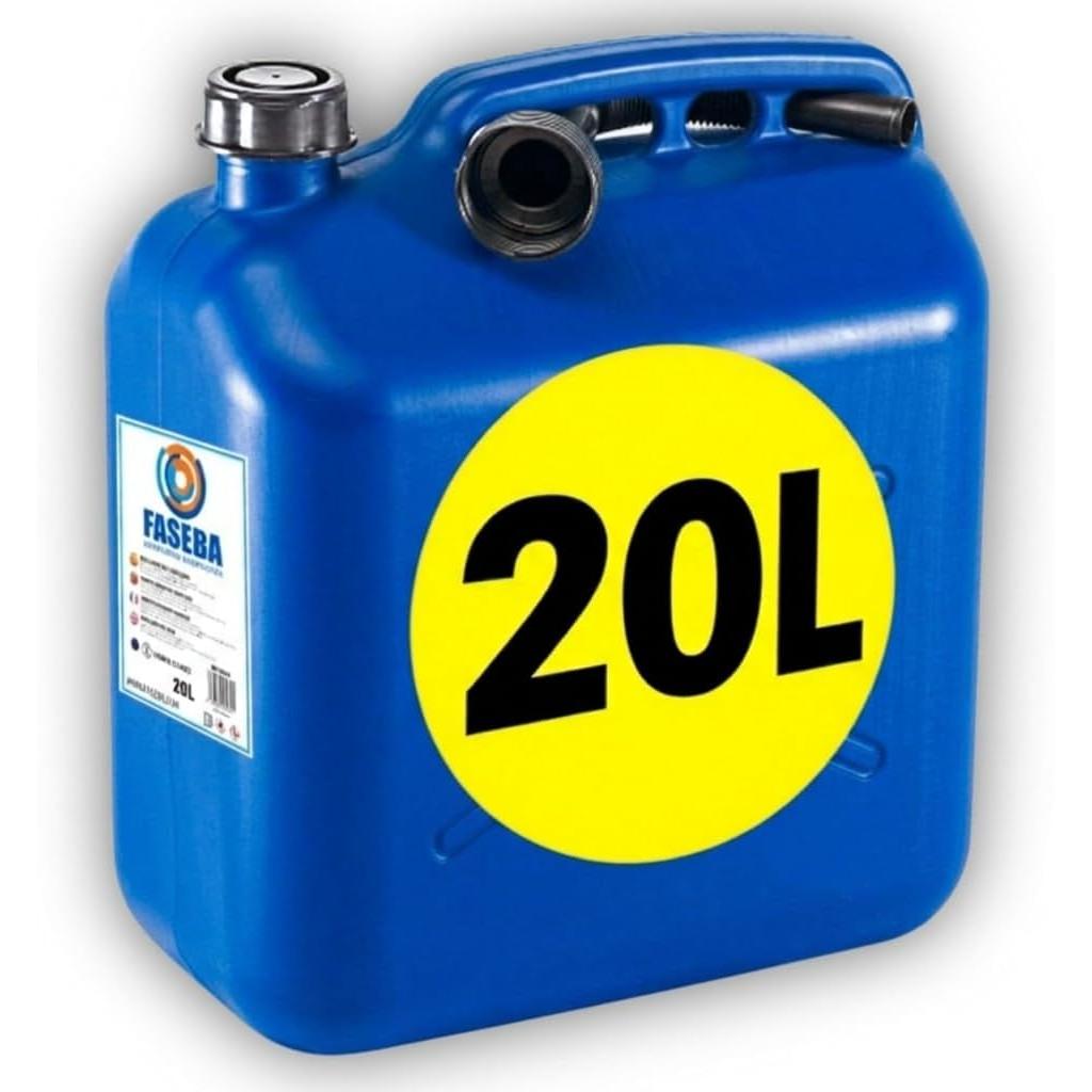 Bidon Garrafa Gasolina 5 L - 10 L o 20 L -  Homologado - Con Embudo de Boquilla Flexible para evitar derrames - Con Visor de Nivel para facilitar la visibilidad - Con Homologación Oficial - De Plástico HDPE Duradero - Garrafa Gasolina