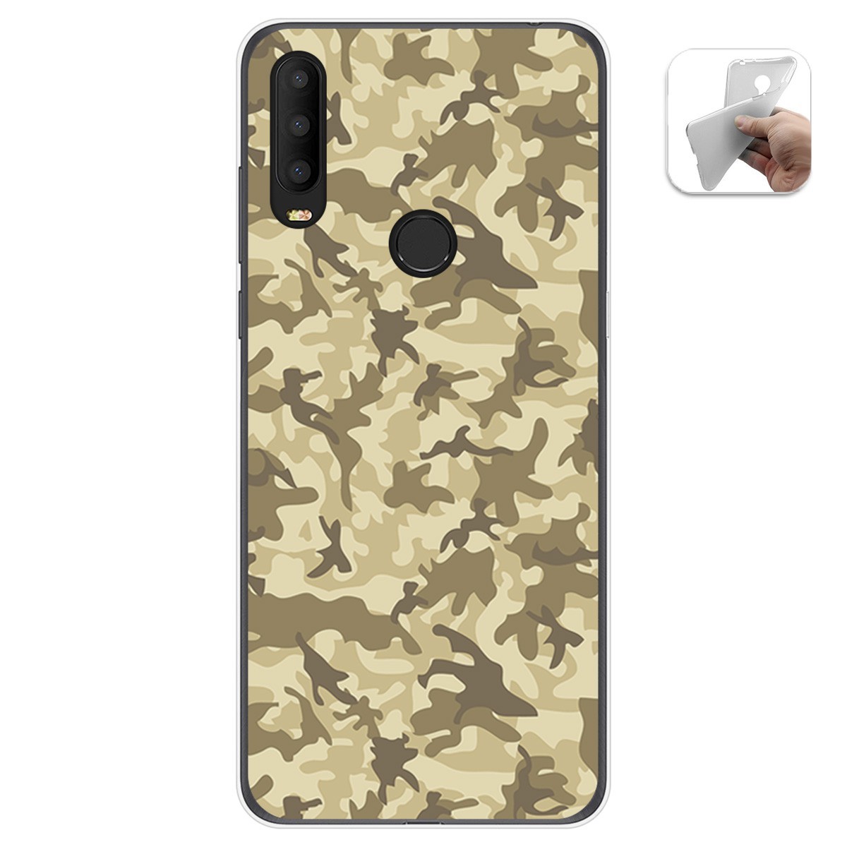 Tumundosmartphone Funda Gel Tpu para Alcatel 3X 2020 diseño Sand Camuflaje Dibujos
