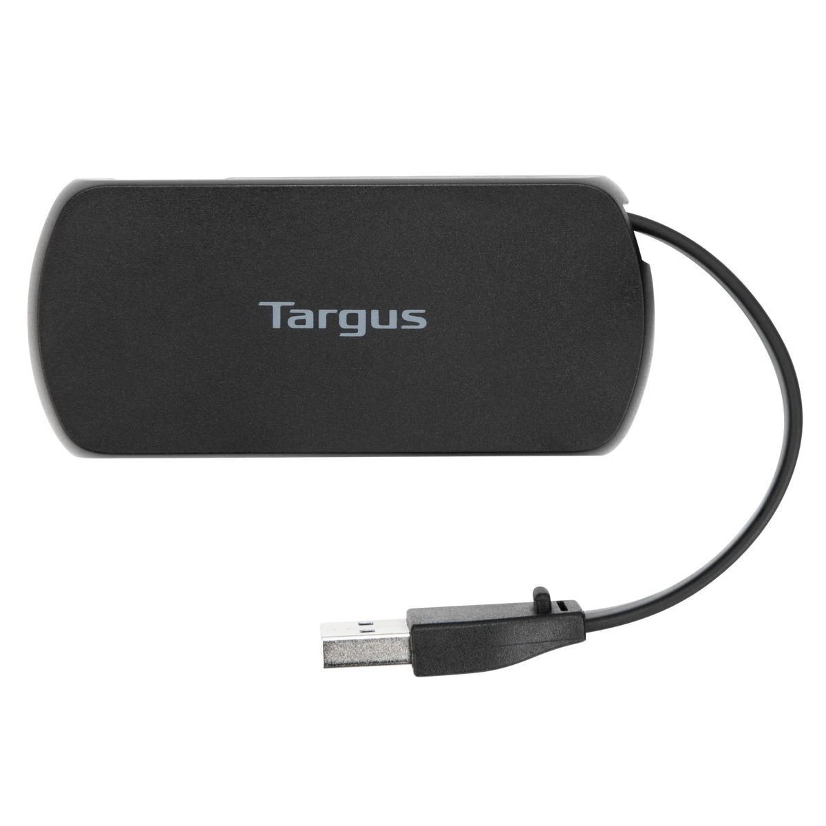 Targus - Hub USB de 4 puertos ACH114EU con conexión USB 2.0 hasta 480 Mbit/s, compacto y portátil para laptop y escritorio, color negro