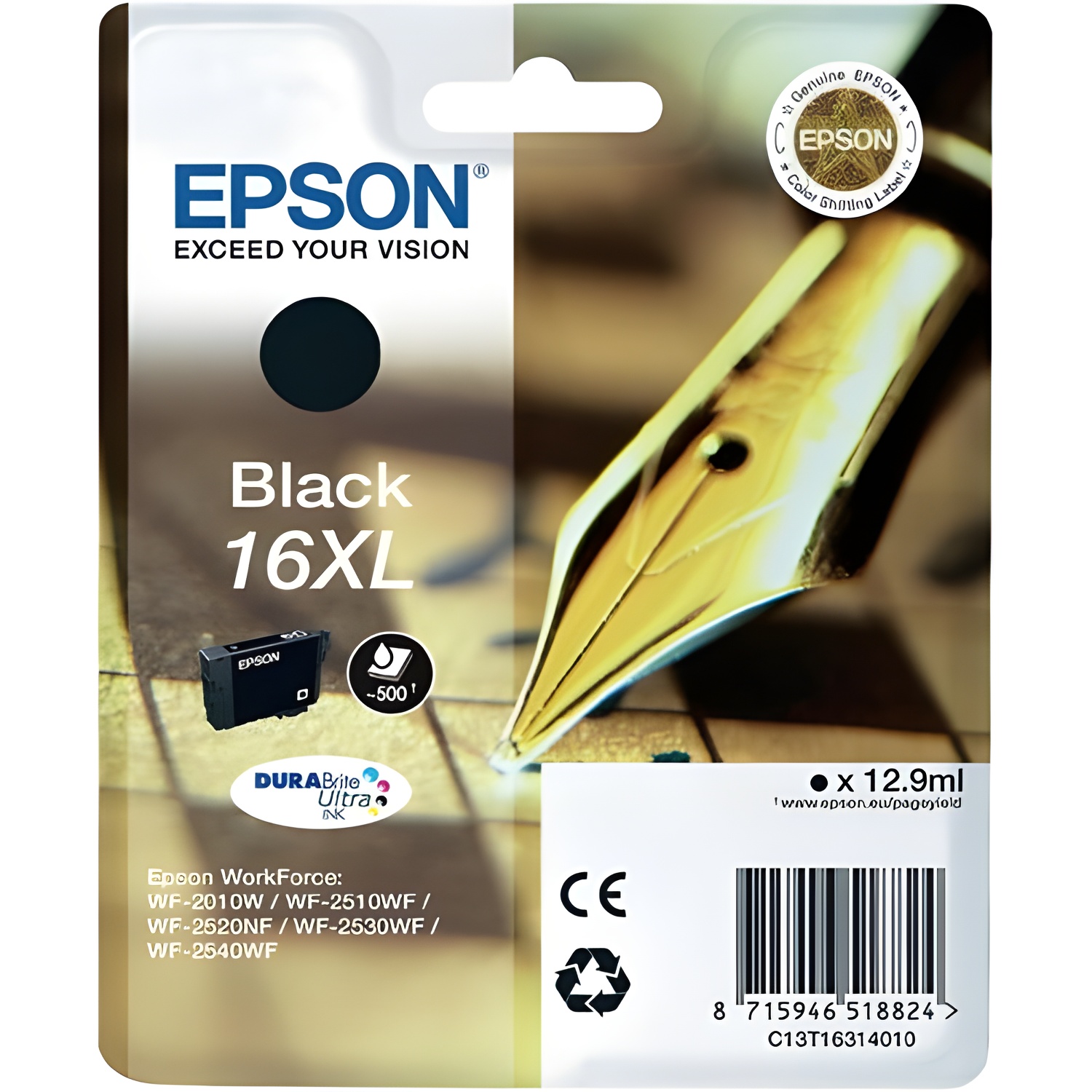 Epson cartucho negro 16xl 500 pag. wf-2010w/2510wf/2520nf/2530wf/2540wf