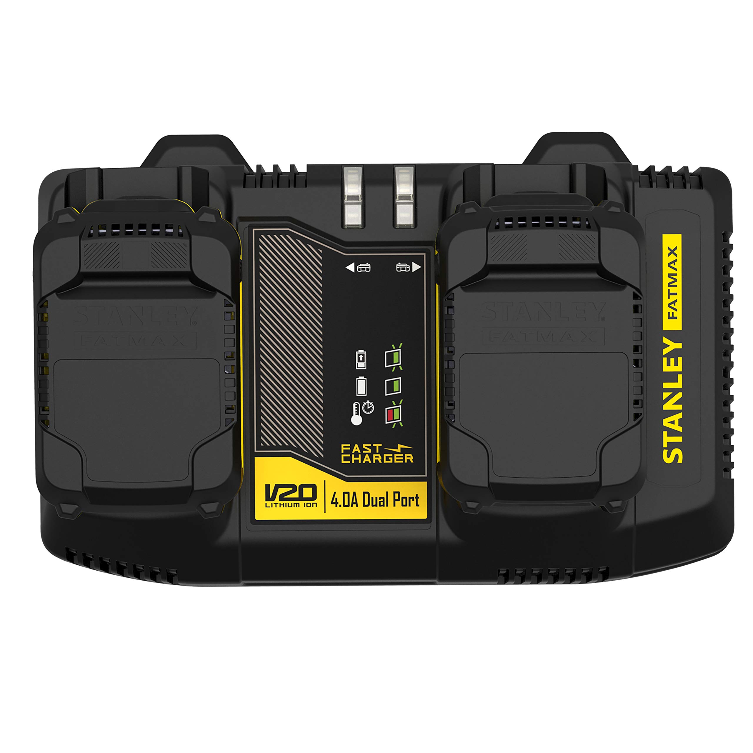 Double Chargeur - 18V 4A - Compatible avec toutes les batteries de la génération Gamme V20 - STANLEY FATMAX, SFMCB24-QW