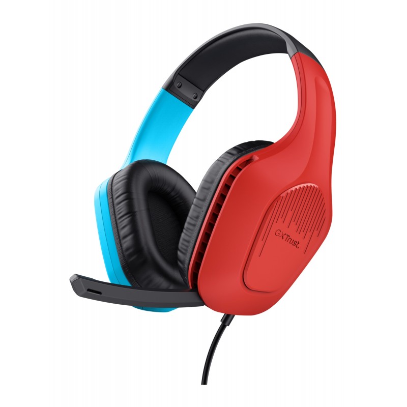 Trust - GXT 416S Zirox Auriculares Alámbrico Diadema Juego Negro, Cian, Rojo 25423