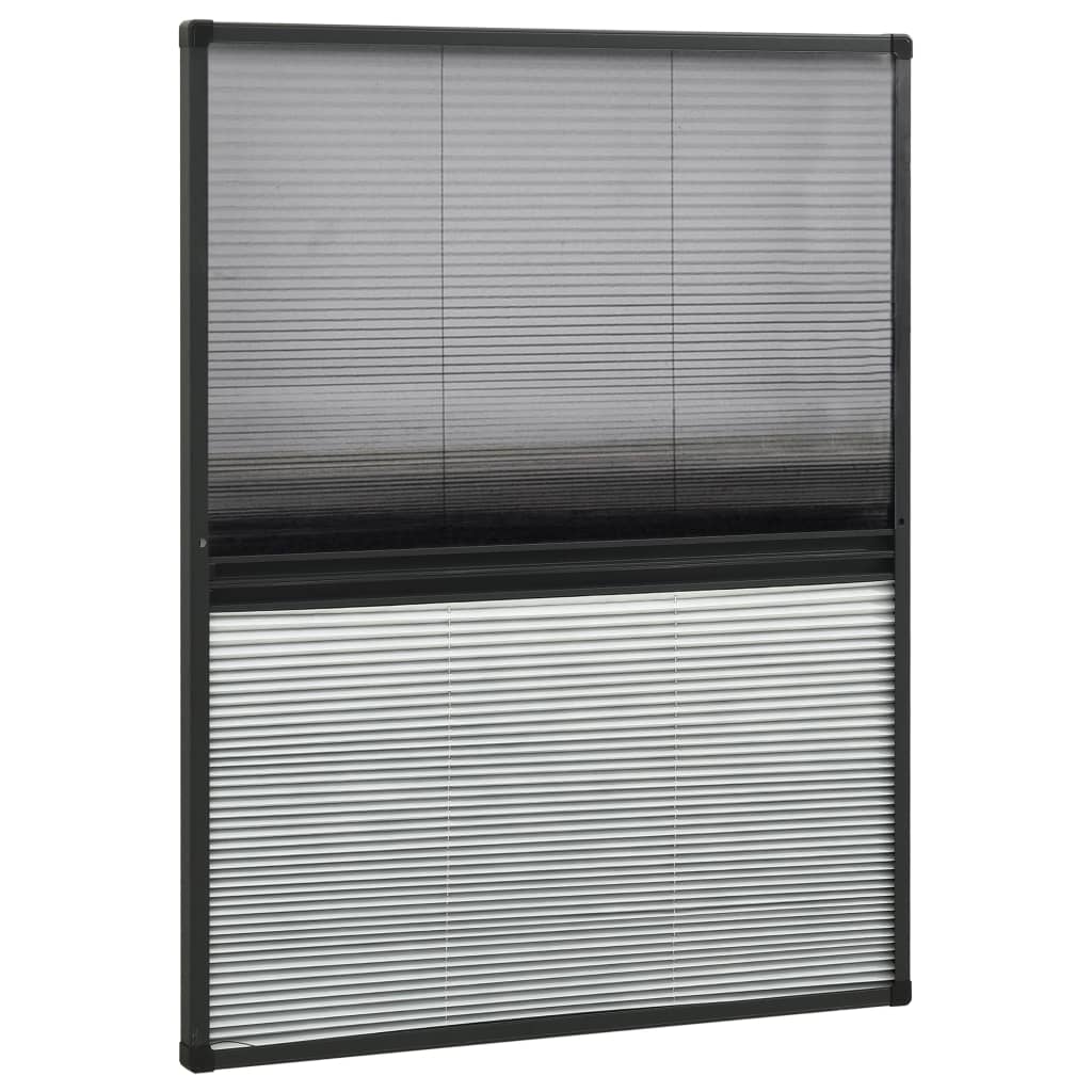 vidaXL Mosquitera Plisada de Ventana Contra el Sol Aluminio 80x100cm Persiana Color Blanco,  Antracita, y mas