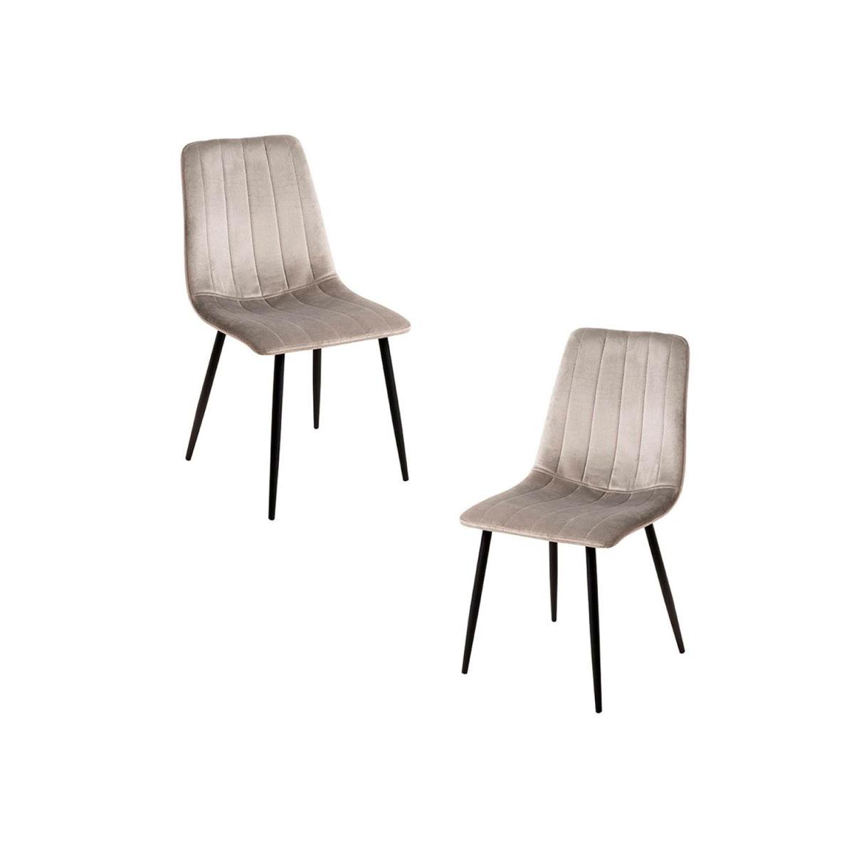 Regalos Miguel - Packs Sillas Comedor - Pack 2 Sillas Liny Terciopelo - Gris claro