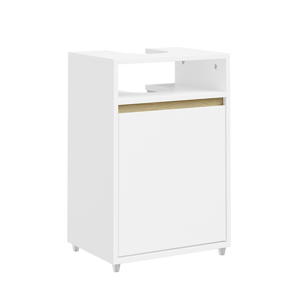 SoBuy Mueble bajo lavabo blanco de aglomerado 40x36x60 cm con puerta y estante