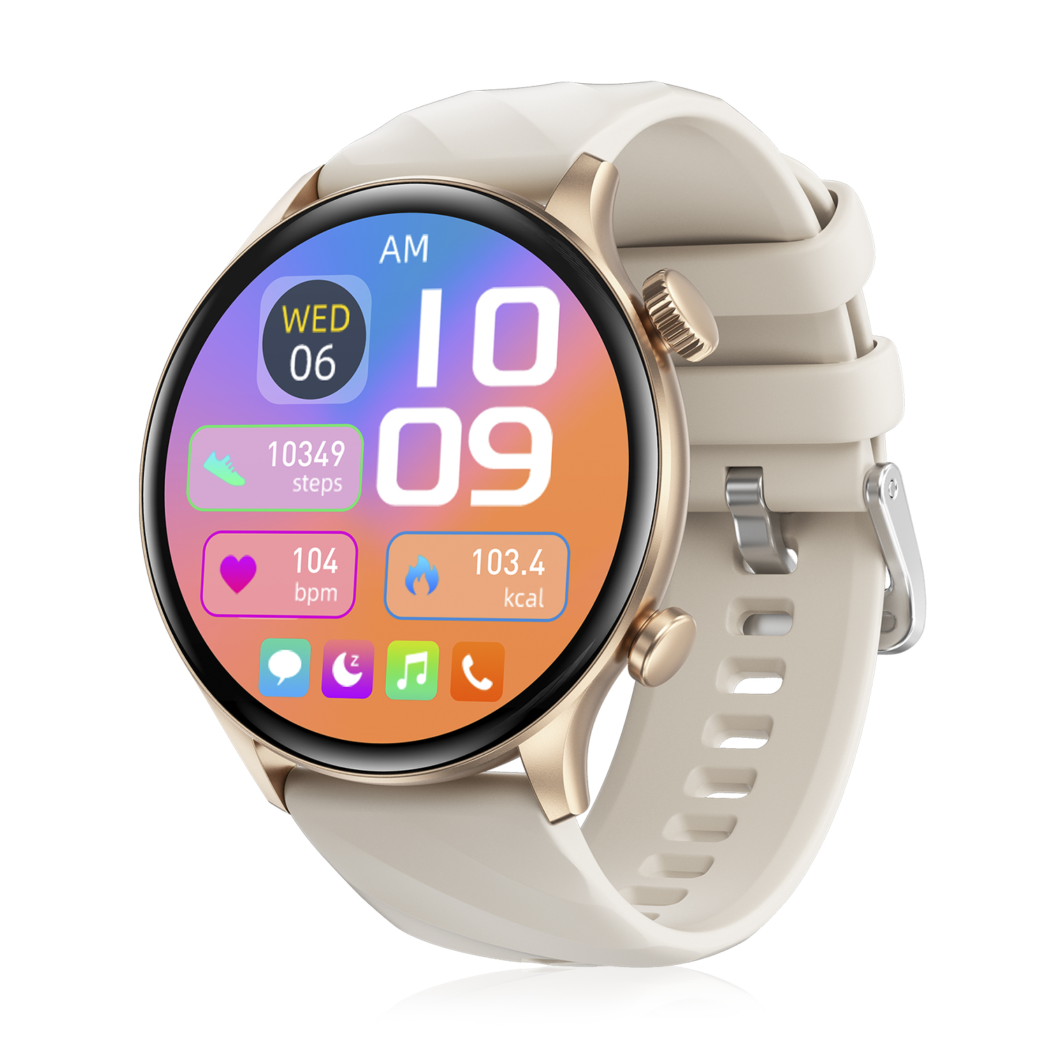 DAM.Smartwatch ZW63 con llamadas bluetooth, termómetro, glucosa en sangre y corona multifunción. 4,5x0,8x4,8cm