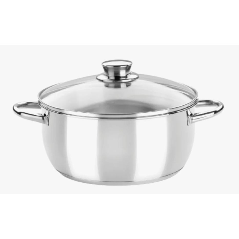 Cacerola alta Monix Optima 22 centímetros tapa cristal M451122