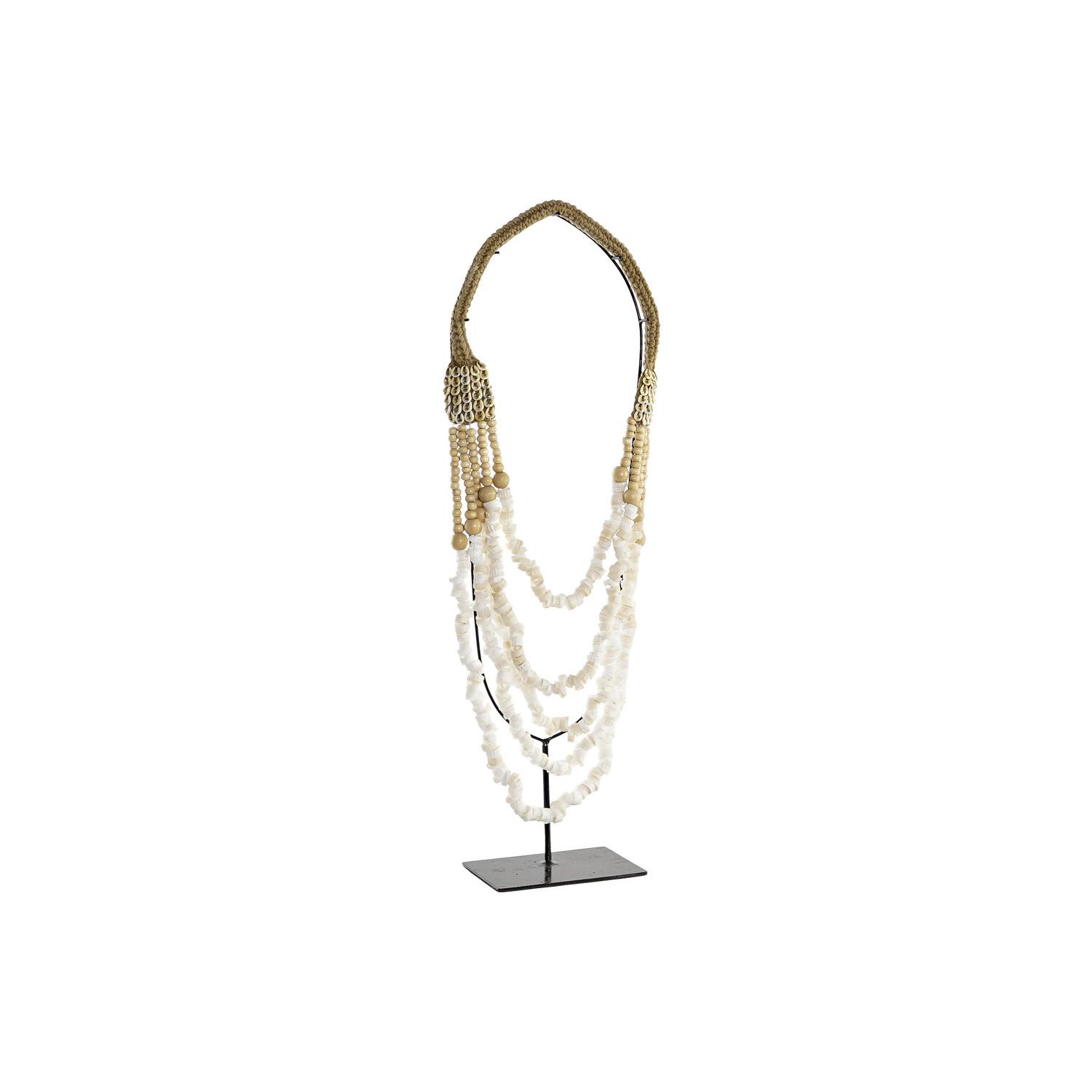 DECORACION CONCHAS HIERRO 21X10X62 COLLAR BLANCO DH199092