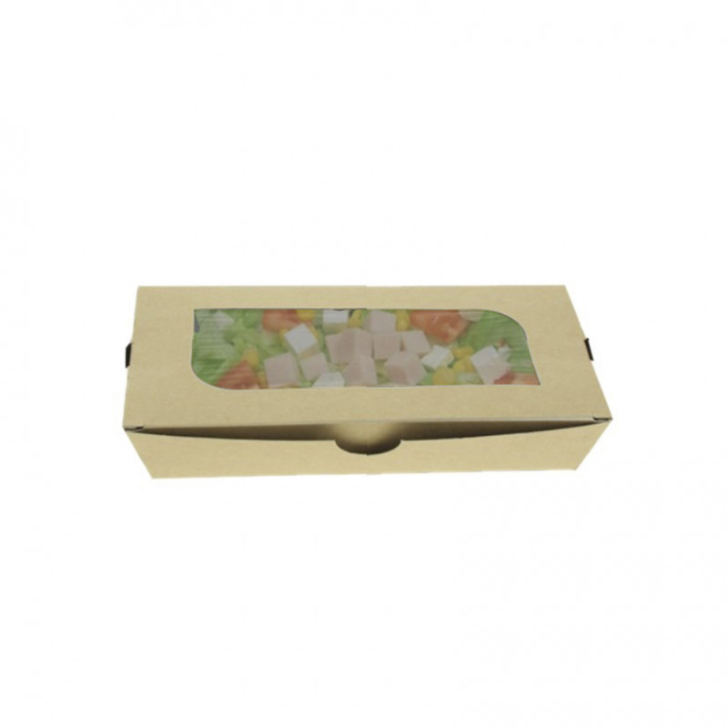 400 Uds. Ensaladera kraft con ventana y alargado (480cc) | Ref: EG0020