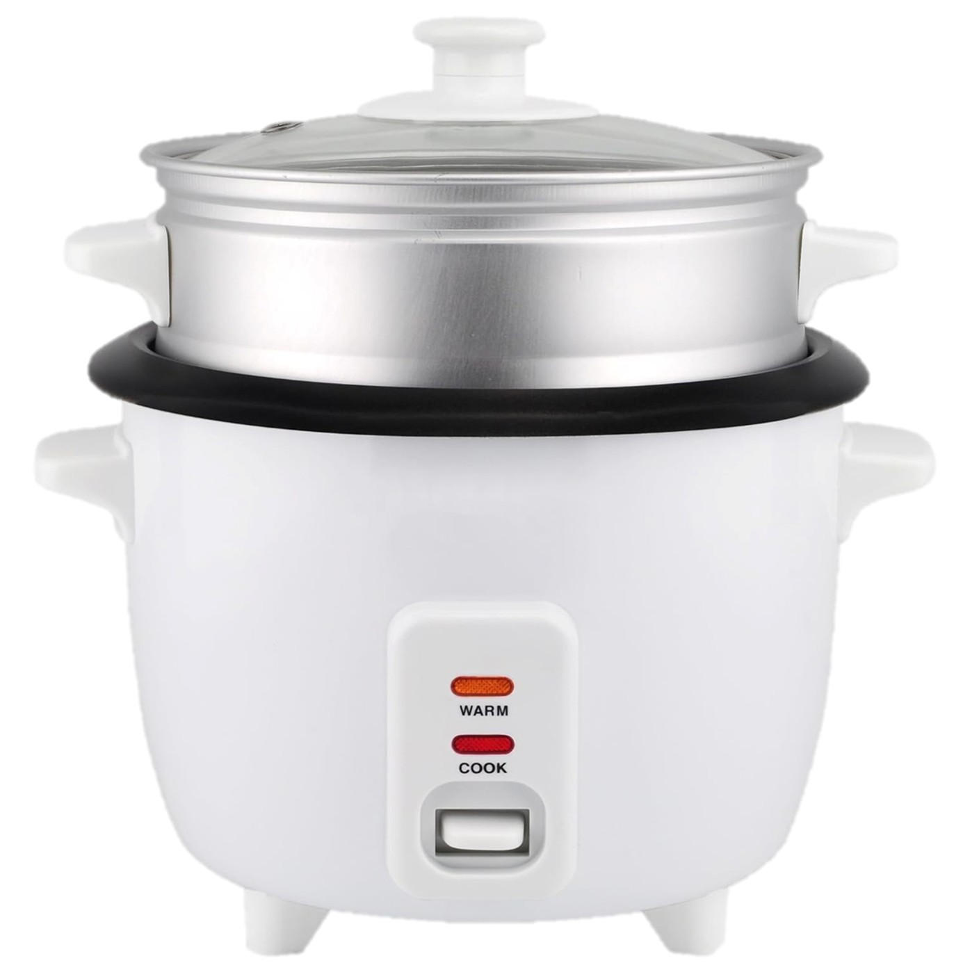Arrocera Eléctrica 2.8L Acero Inoxidable blanco con Contenedor de Aluminio y Tapa de Cristal 1000W Gem supplies