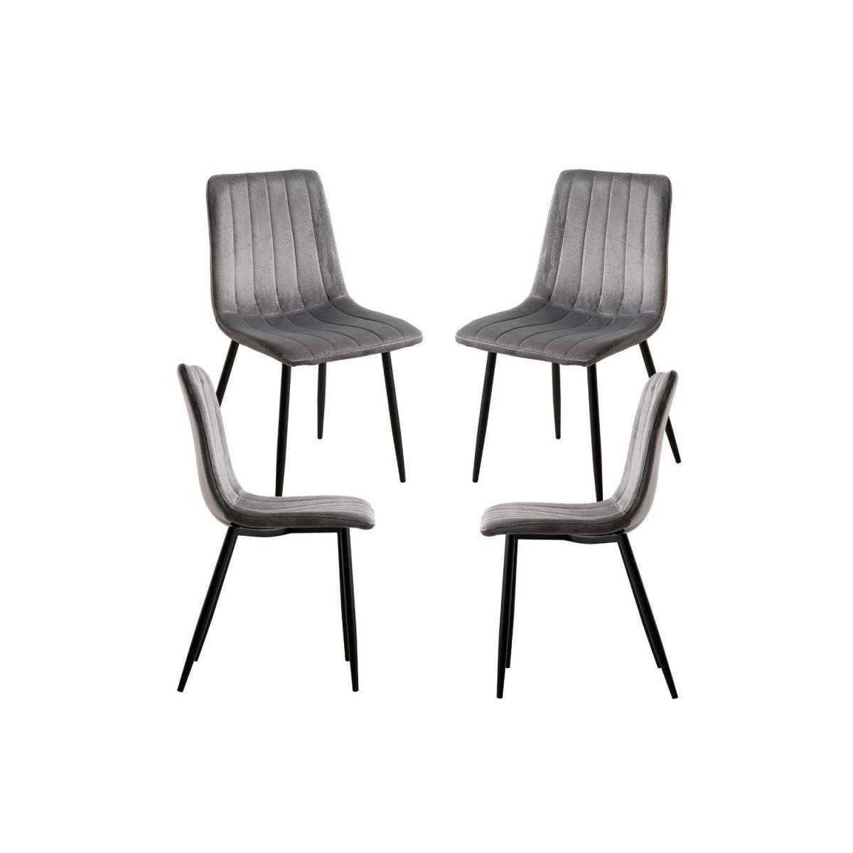 Regalos Miguel - Packs Sillas Comedor - Pack 4 Sillas Liny Terciopelo - Gris oscuro