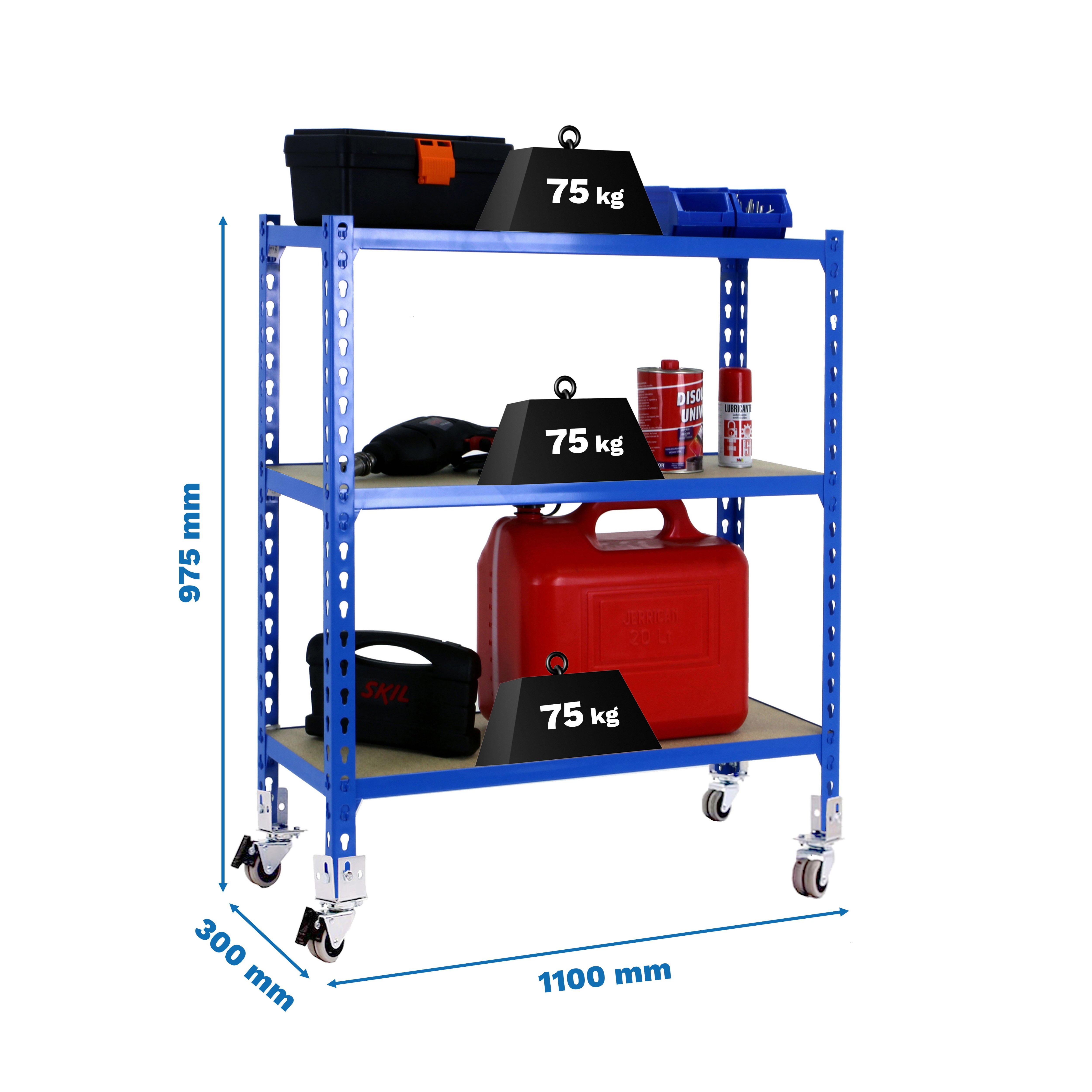 Estantería SIMONRACK SIMONRACK SimonrackMaderclick mobile superplus 3/300 900 azul/mad