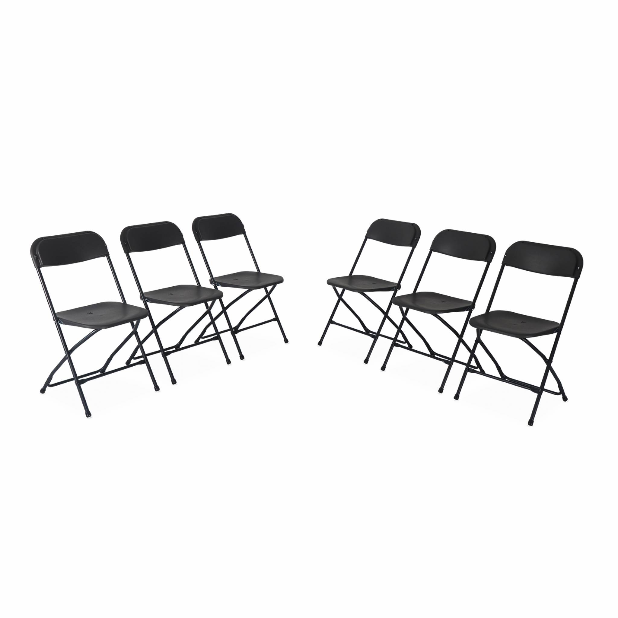 Sillas plegables para eventos, set de 6, Gris oscuro