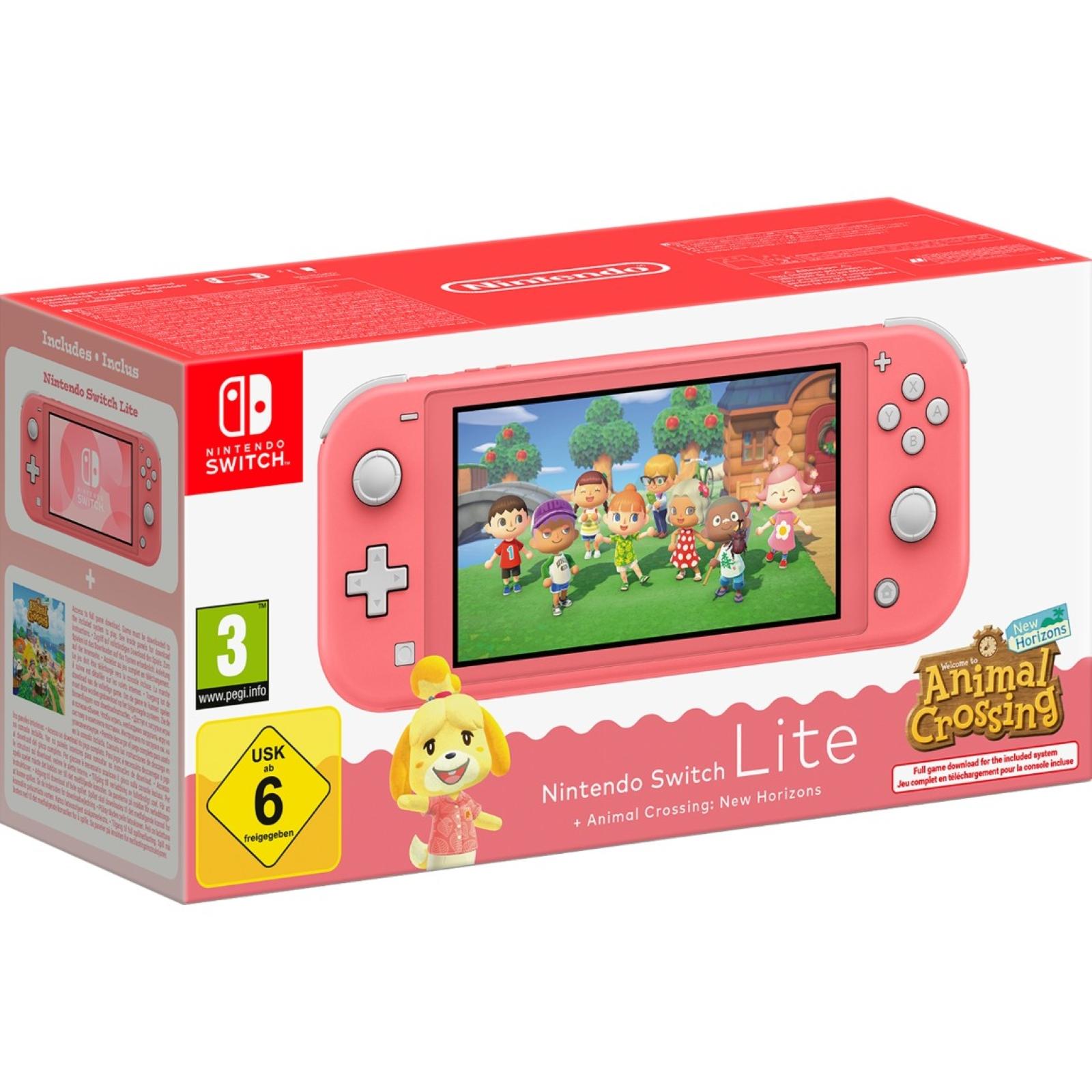 Consola Nintendo Switch Lite Edition Animal Crossing, Coral