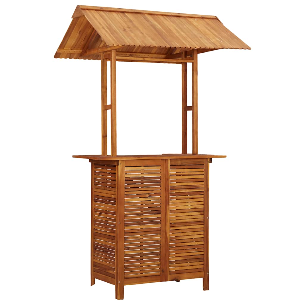 vidaXL Mesa de bar jardín con tejado madera de acacia 113x106x217 cm