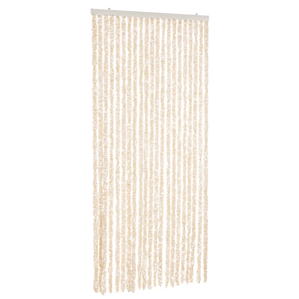vidaXL Cortina Antimoscas Persiana Protección Chenilla 90x220 cm Color Beige,  beige and dark brown,  Gris y mas