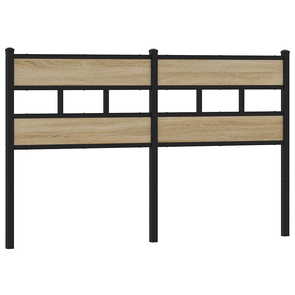 vidaXL Cabecero de repuesto de acero y madera de ingeniería roble Sonoma 135 cm