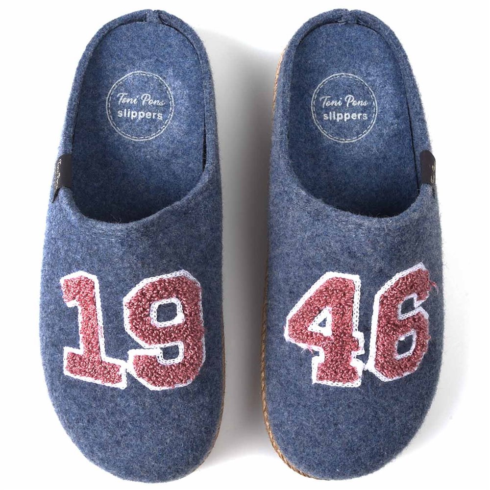 Originales Zapatillas de casa para mujer fabricadas en España de alta calidad Toni Pons Deli-Ef 1946 Azul