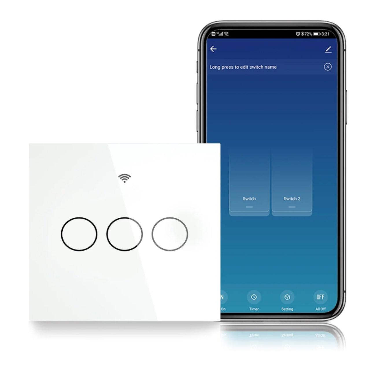 Interuptor wifi 3 vias MOES, Requiere Tuya ZigBee Hub, No Requiere Conductor Neutro