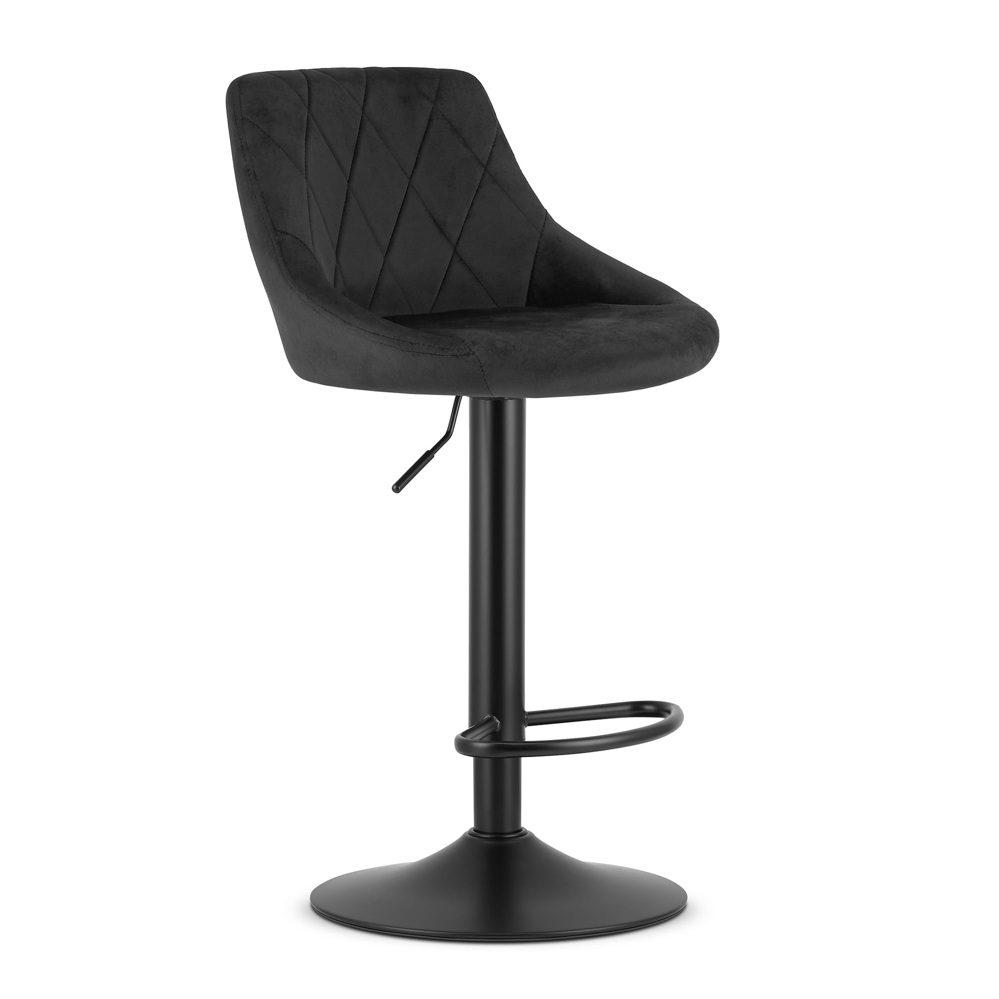Taburete KAST - terciopelo negro / base negra