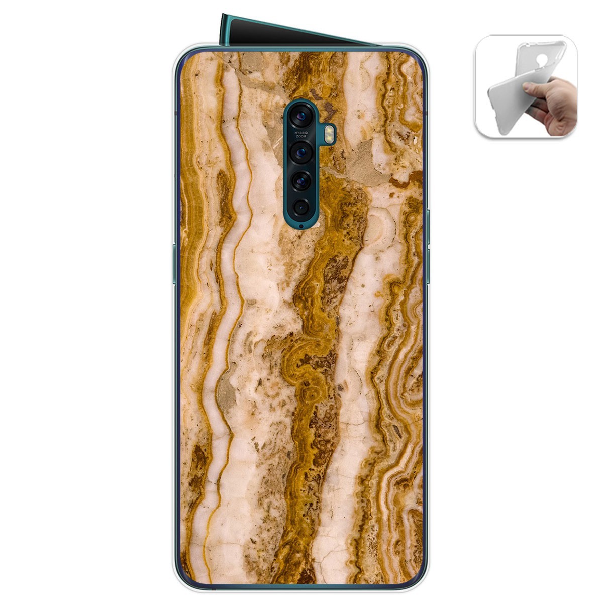 Tumundosmartphone Funda Gel Tpu para Oppo Reno 2 diseño Mármol 10 Dibujos