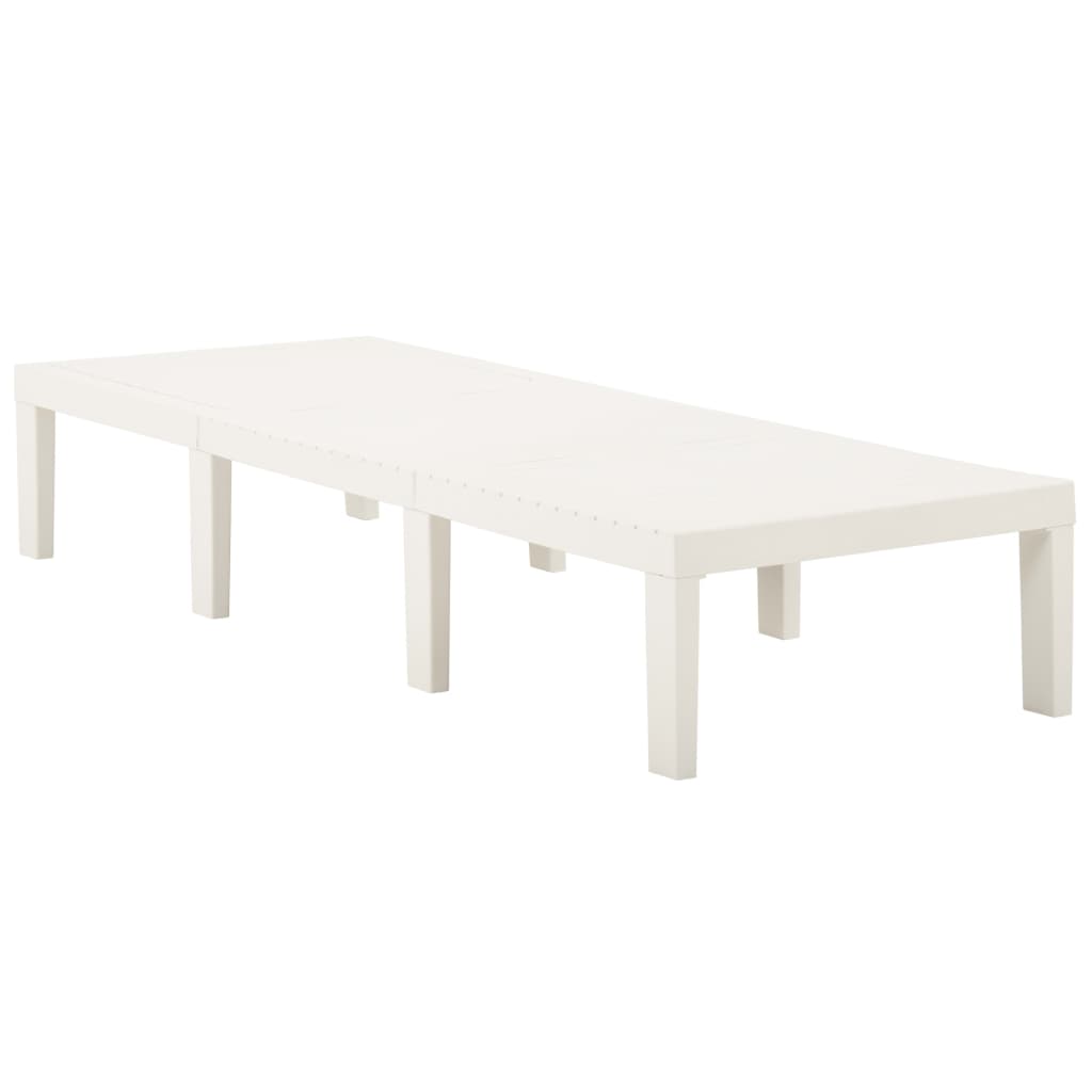 Vidaxl Tumbona de Plástico Blanco para Jardín