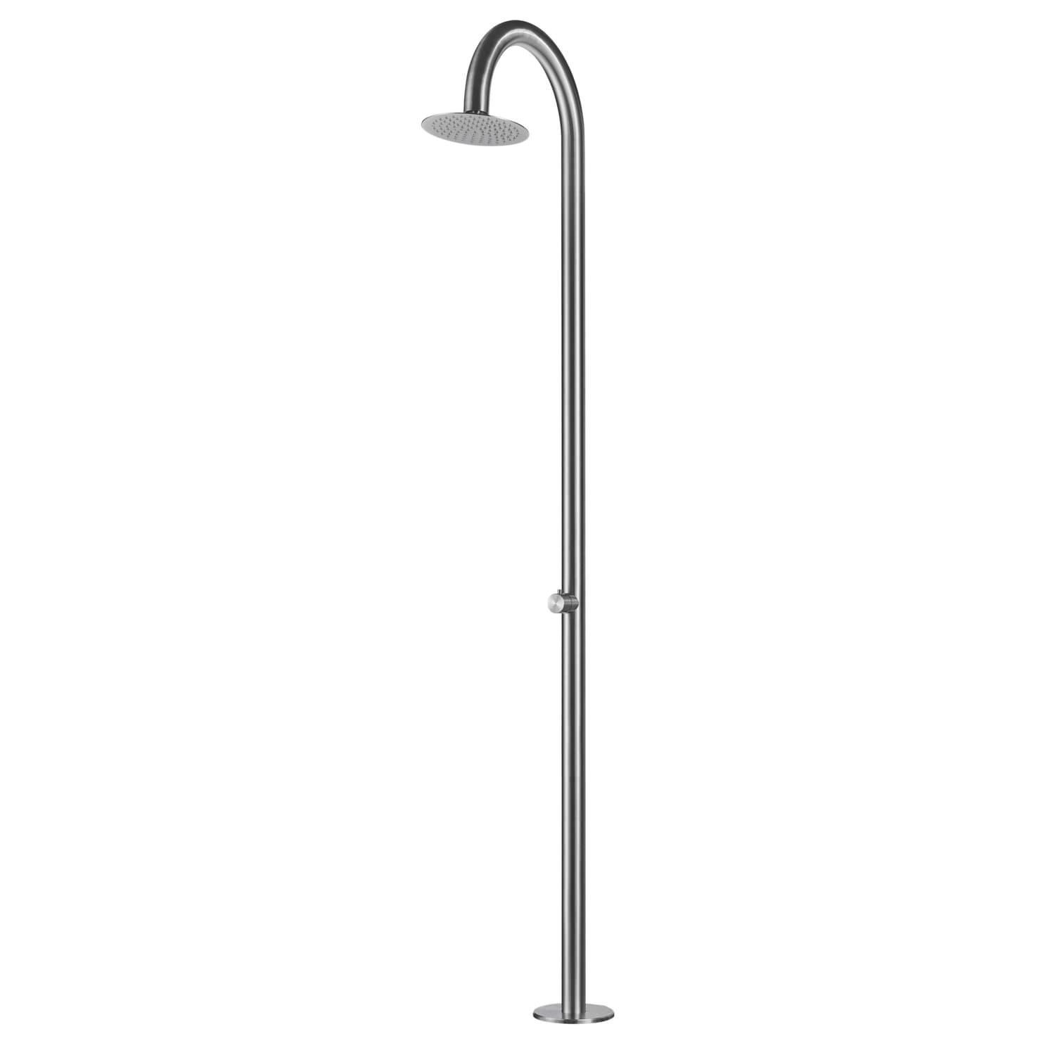 SINED Ducha de Acero Inoxidable AISI 316L Satinado para Agua Fría Resistente a Agentes Atmosfericos Diámetro 6 cm Ideal para Piscinas y Jardines Modelo Palau