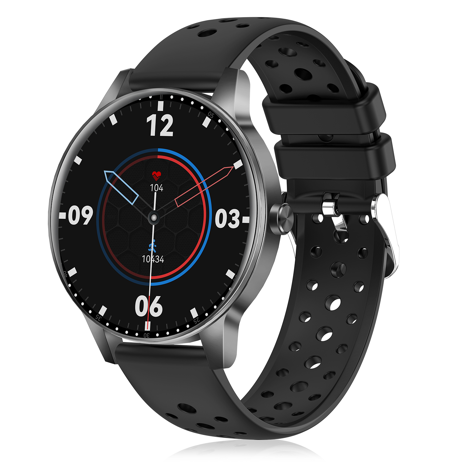 DAM Smartwatch QS80 con llamadas BT, notificaciones push. Monitor deportivo y de salud. 4,4x1x4,6 Cm.