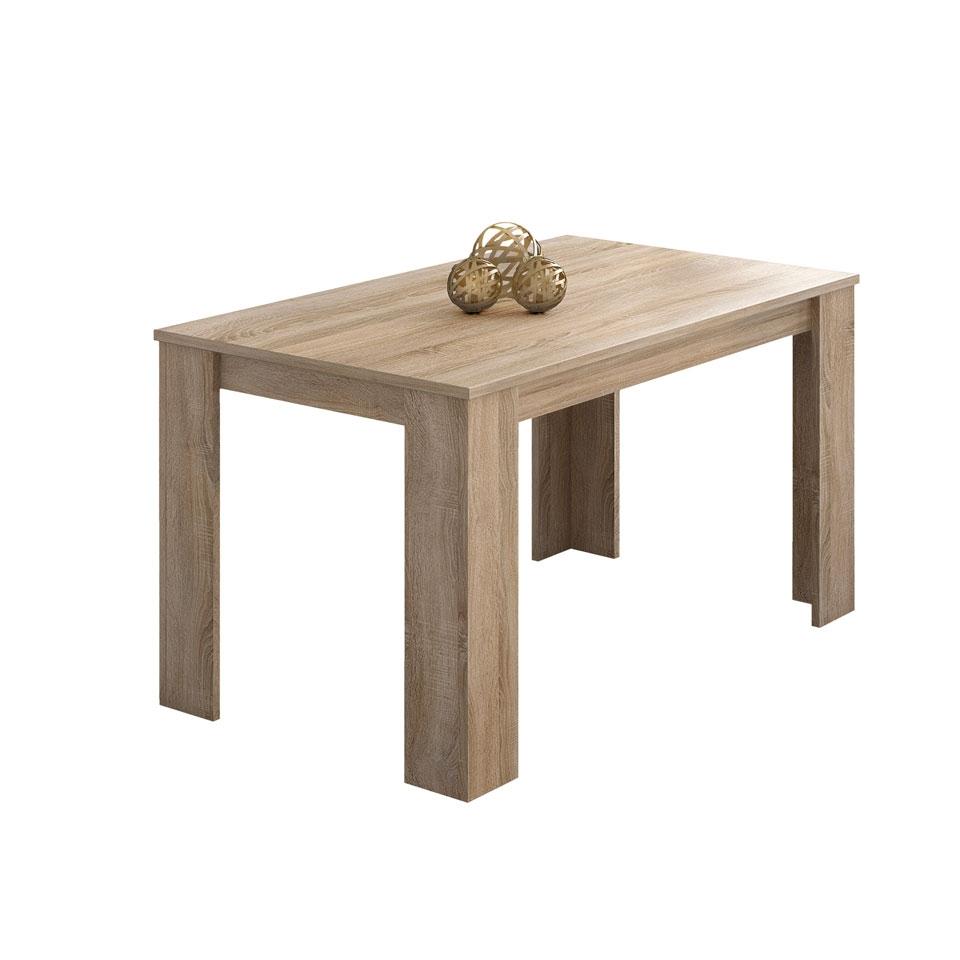 duehome - Mesa de comedor fija y robusta 140x80 cm Berta