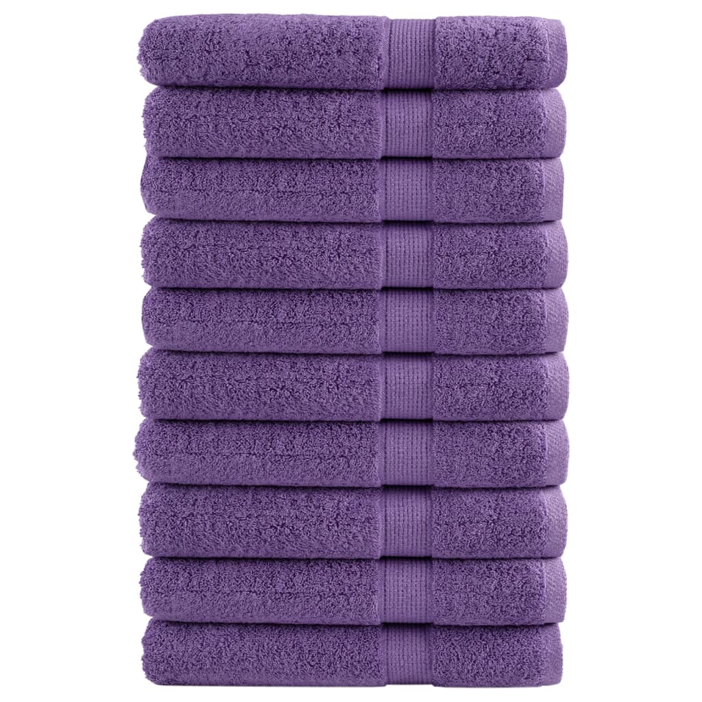 vidaXL Toallas premium 10 uds 100% algodón 100x200 cm 600 gsm Color Morado,  orange,  Negro y mas