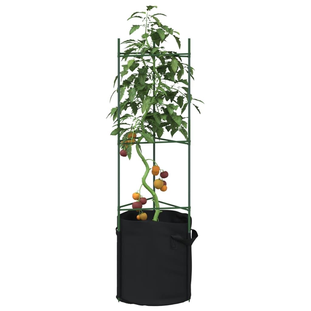 vidaXL Tutor para tomates con bolsa (4 unidades) de acero y PP Dimensiones 116 cm, 154 cm